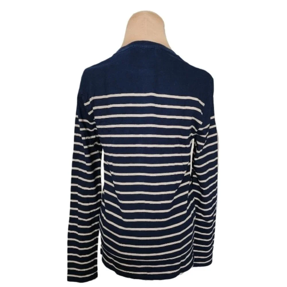 J.Crew Knit Goods Striped Creneck Pocket T-shirt Women's Small‎ Nautical